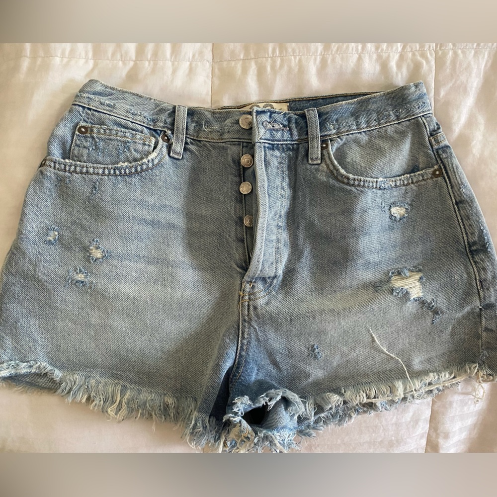Free People high rise distressed shorts